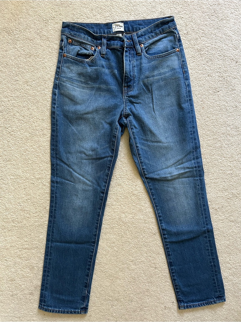J. Crew Boyfriend Jeans in Dark Blue Wash